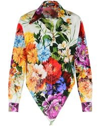Dolce & Gabbana - Camicia Crop Floreale - Lyst