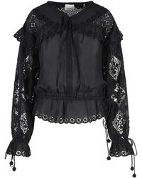 Isabel Marant - 'nowana' Zwarte Katoenen Blouse - Lyst