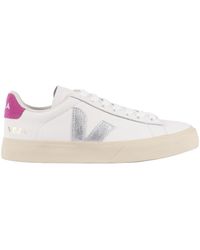 Veja - Campo Leath White_Silver_Ultraviolet Sneakers - Lyst