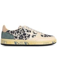 Premiata - 'Basket Clad' Leopard Print Lear Blend Sneakers - Lyst