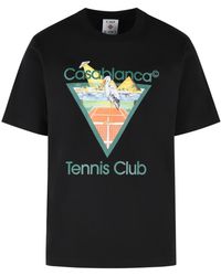 CASABLANCA - 'Tennis Club Triangle' Cotton T Shirt - Lyst