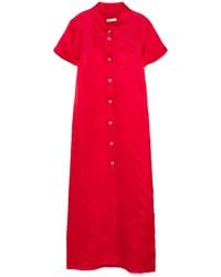 KHAITE - Silk And Cotton Blend Long Shirtdress - Lyst
