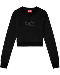 DIESEL - F-Slimmy-Od cut-out cropped sweatshirt - Lyst
