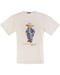 Polo Ralph Lauren - Polo Bear T-shirt en maillot de coton - Lyst