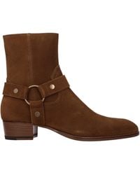 Saint Laurent - Stivaletti Uomo Camoscio Marrone/Noce - Lyst