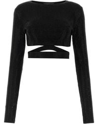ANDREA ADAMO - Embellished Viscose Blend Top - Lyst