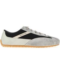 McQueen - Two-Tone Leather And Fabric Boxe Sneakers - Lyst