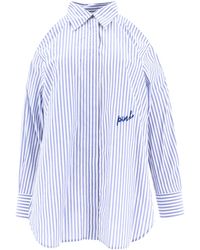Pinko - Striped Shirt With Shoulder Openings - Lyst