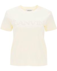Lanvin - Logo bestickter T -Shirt - Lyst