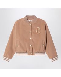 Chloé - Peach- Wool Blend Bomber Jacket - Lyst