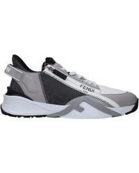 Fendi - Sneakers Flow Mujer cuero blanco/acero - Lyst