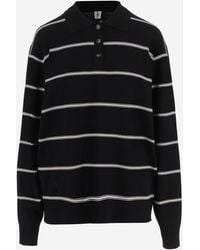 THE GARMENT - Viscose Blend Polo Shirt With Striped Pattern - Lyst