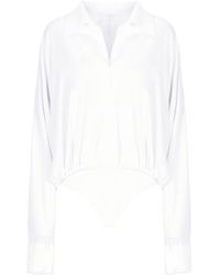 Norma Kamali - Oversized Shirt Bodysuit - Lyst