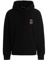 Dolce & Gabbana - Felpa Jersey Cotone Con Cappuccio E Ricamo - Lyst