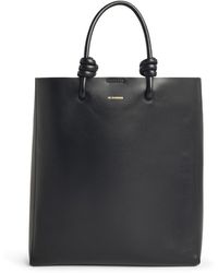 Jil Sander - 'Tote' Black Lear Crossbody -Tasche - Lyst