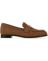 Fendi - Biscuit Suede Loafers - Lyst