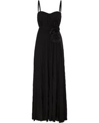 Elisabetta Franchi - Red Teppich Lurex Trikotkleid mit gestickter Blume - Lyst