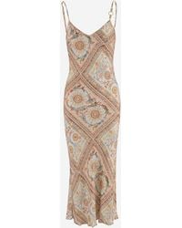Just Cavalli - Long Viscose Dress With Patterned Print - Lyst