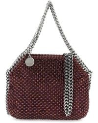 Stella McCartney - Falabella Mini Bag With Mesh And Crystals - Lyst