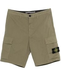 Stone Island - Bermuda Shorts With Logo - Lyst