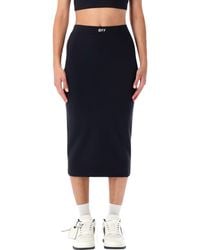 Off-White c/o Virgil Abloh - Sleek Stretch Midi Skirt - Lyst