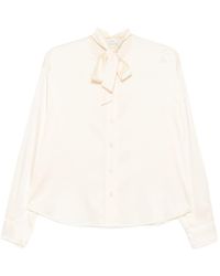 forte_forte - Silk Bow Tie Shirt - Lyst