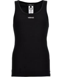 Versace - Logotipo camiseta sin mangas de bordado - Lyst