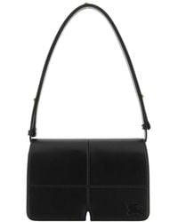 Burberry - Smooth Leather Snip Shoulder Handbag With B-Cut Details And Equestrian Knight Design - Lyst