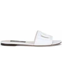 Dolce & Gabbana - Dg Logo Leather Sandal - Lyst