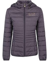 EA7 - Logo Short Down Jacket - Lyst