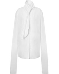Alberta Ferretti - Front Tie Cotton Shirt - Lyst