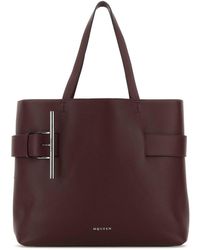 McQueen - Tyrian Leather T-Bar Shopping Bag - Lyst