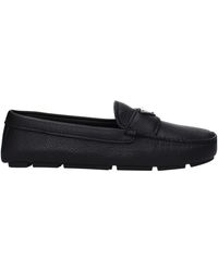 Prada - Mannens Leren Zwarte Loafers - Lyst