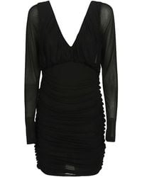 Saint Laurent - Draped Cupro Mini Dress - Lyst