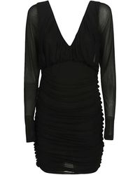 Saint Laurent - Draped Cupro Mini Dress - Lyst