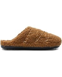 Moon Boot - Schoenen ,Bruin ,Leer Teddy Slipper - Lyst