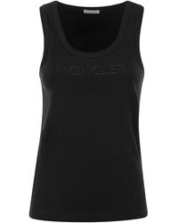Moncler - Chaleco deportivo bordado del logotipo de - Lyst