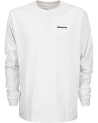 Patagonia - T -shirt Met Logo Lange Mouwen - Lyst