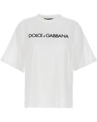 Dolce & Gabbana - Camiseta Cropped Dg En Jersey De Algodon - Lyst