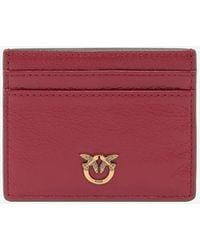 Pinko - Leather Card Holder With Logo - Lyst