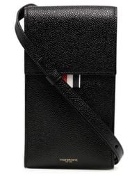 Thom Browne - Umhängetasche mit Klappe aus genarbtem Leder - Lyst