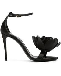 Dolce & Gabbana - Dolce & Gabbana Keira Satin Heel Sandals - Lyst