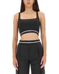 Helmut Lang - Crop Top With Logo - Lyst