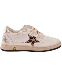Golden Goose - Sneakers Ball Star Leather Upper Toe Tongue And Spur Horsy Star Laminated Heel/ And Leo/Platinum - Lyst
