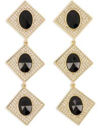 Self-Portrait - Crystal Tiered Earrings - Lyst