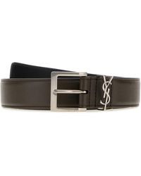Saint Laurent - Dark Solid Buckle Belt - Lyst