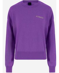 Pinko - Wool And Cashmere Logo Sweater - Lyst