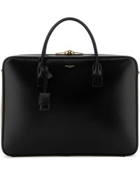 Saint Laurent - Leather Large Sac De Jour Briefcase - Lyst