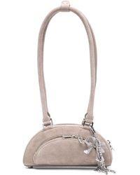 Self-Portrait - Zelfportret Suede Mini Schoudertas - Lyst
