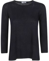 Base London - Linen Jersey Long Sleeve T Shirt - Lyst